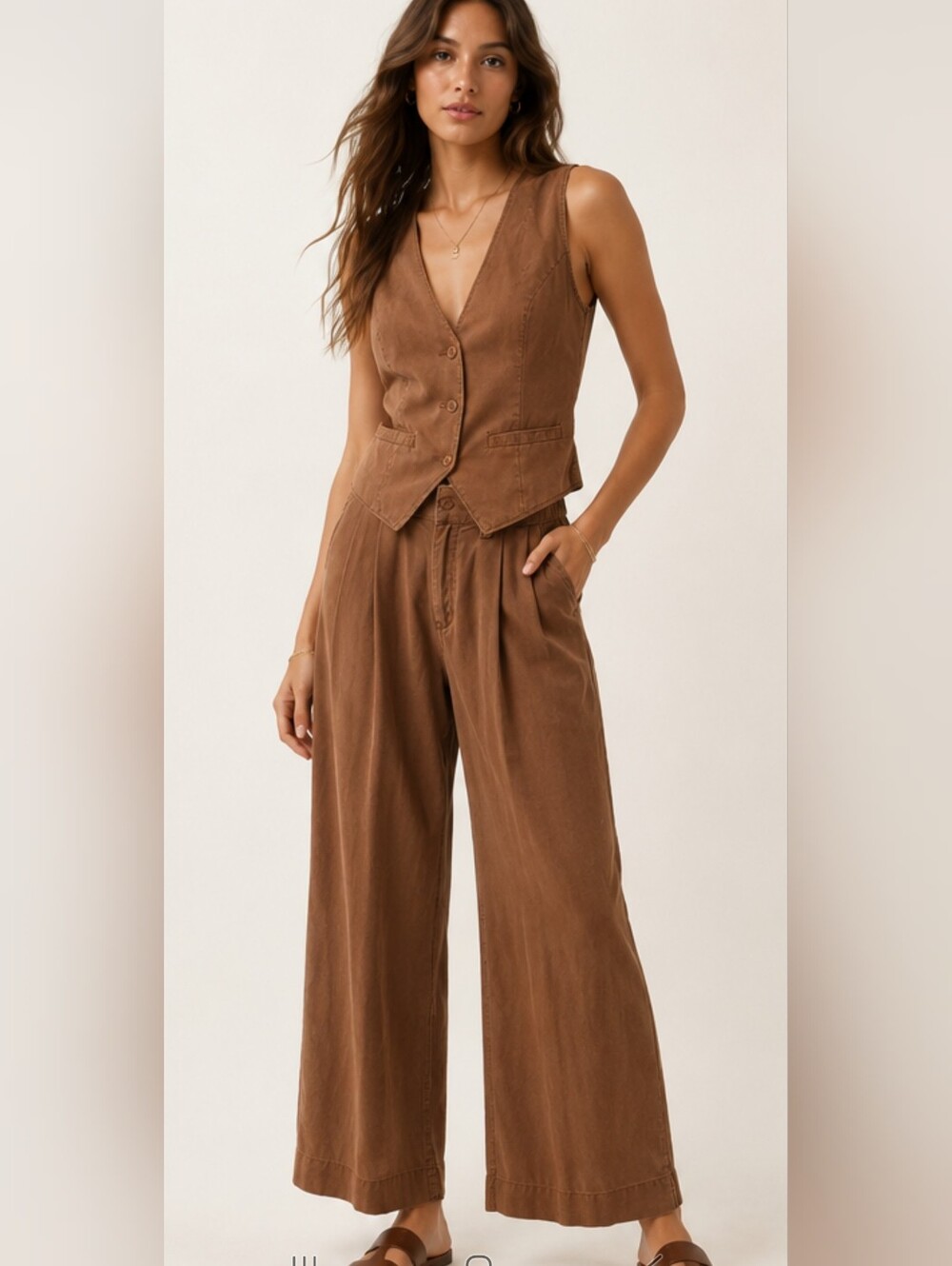 YFB Young Fabulous & Broke 100% Tencel Wide Leg Pants Size Small